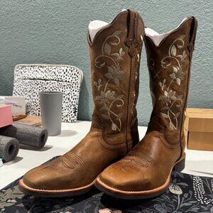 Twisted X Ladies Ruff Stock 13" Wide Square Toe Western Boot 9.5B